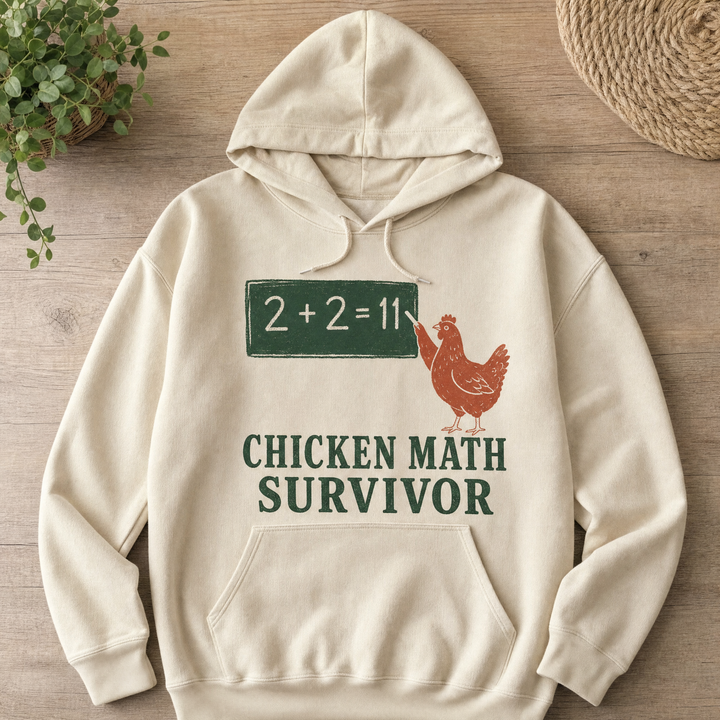 Chicken Math Survivor cream hoodie